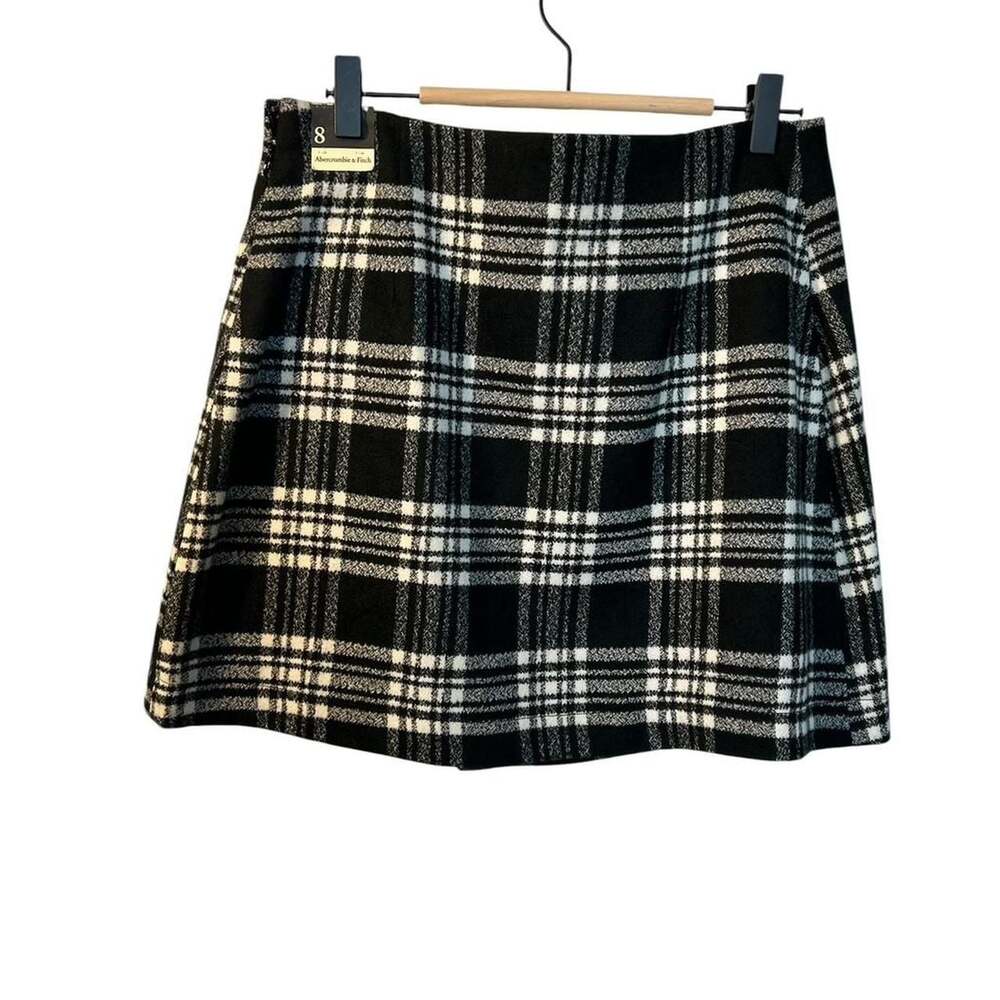 Abercrombie & Fitch Black and White Plaid Mini Skirt